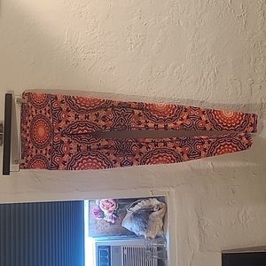 Wolven Threads Orange Pattern Leggins